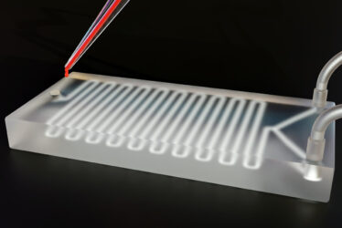 microfluidic materials being used in a diagnostics test